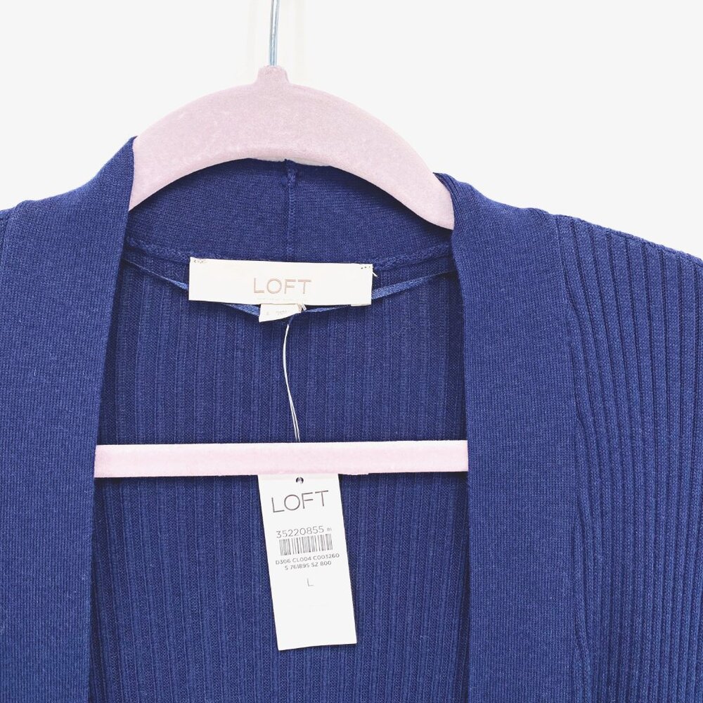 Loft Long Ribbed Open Cardigan - Picture 2 of 9